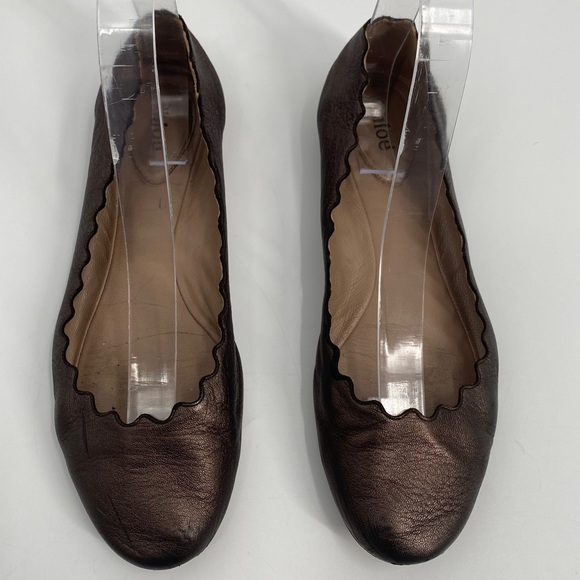 Chloe Designer Lauren Classic Bronze Metallic Ballet Flats (7.5) - Picture 2 of 6